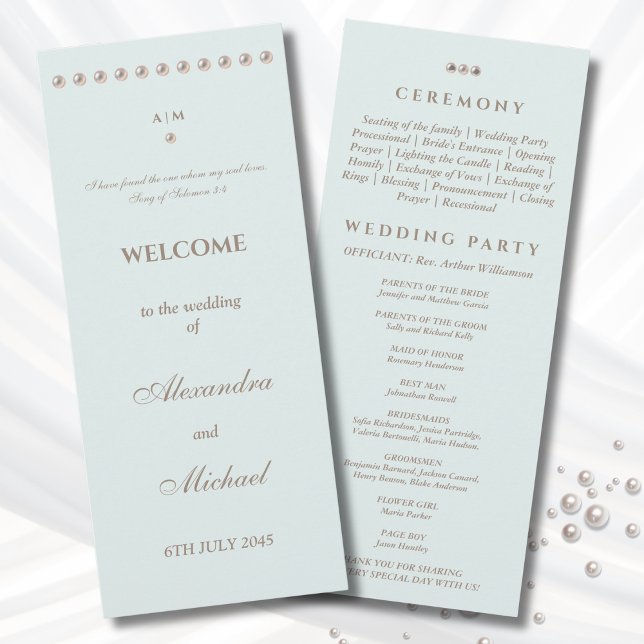 Programa de Boda Cristiano Perla Azul Elegante (Subido por el creador)