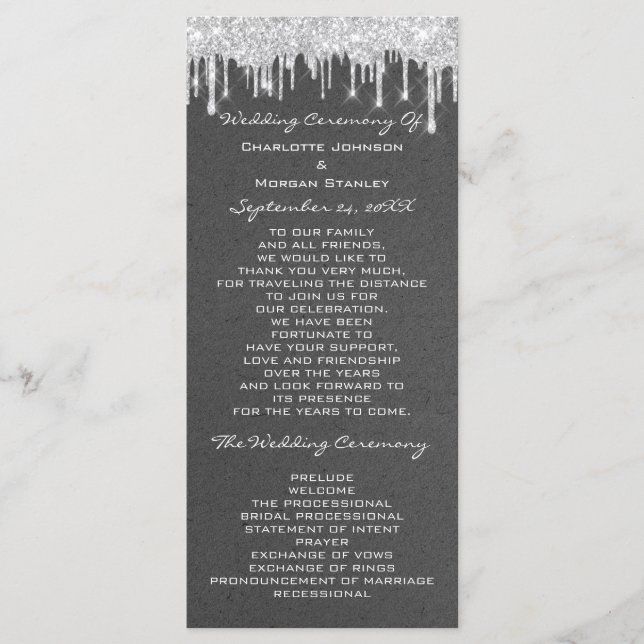 Programa de Boda de Actos de Plata Kraft formal (Anverso)