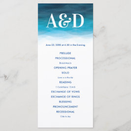 Programa de Boda de Acuarela de Olas Oceánicas, Az