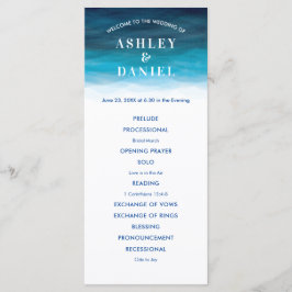 Programa de Boda de Acuarela de Olas Oceánicas par