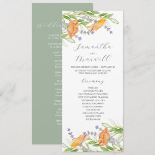 Programa de Boda de Acuarela Flores Silvestres