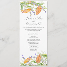 Programa de Boda de Acuarela Flores Silvestres