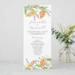 Programa de Boda de Acuarela Flores Silvestres