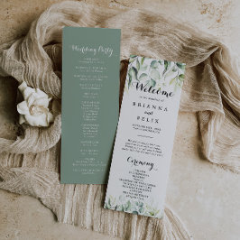 Programa de Boda de Agua Eucalyptus Greenery