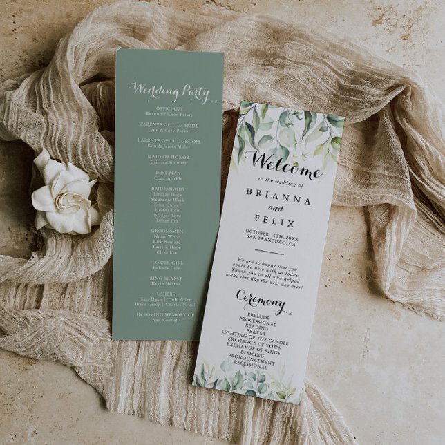 Programa de Boda de Agua Eucalyptus Greenery (Subido por el creador)