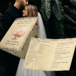 Programa de Boda de Árbol de Hoja de Corazón de Co