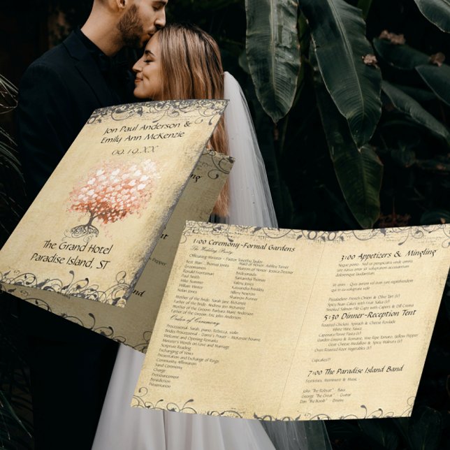 Programa de Boda de Árbol de Hoja de Corazón de Co (Subido por el creador)