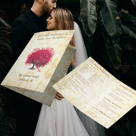Programa de Boda de Árbol de Hojas de Fuchsia capr
