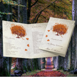 Programa de Boda de Árbol de Hojas de Plomo Rojo n