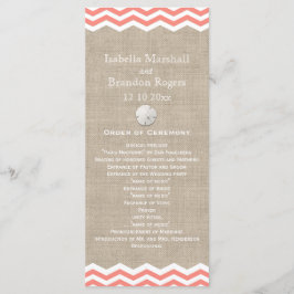 Programa de Boda de Arena Coral y Chevron
