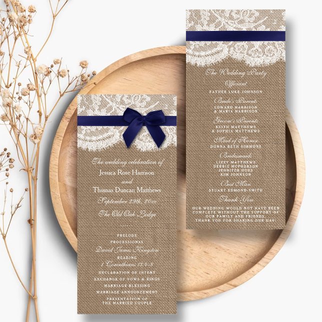 Programa De Boda De Armada En Burlap & Lace Weddin (Subido por el creador)