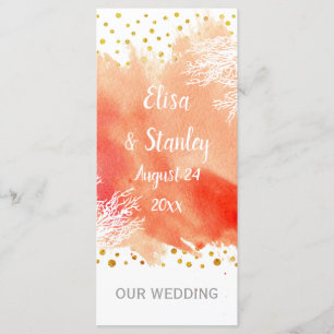 Programa de boda de arrecife de coral con salpicad