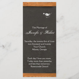 Programa de Boda de Ave de Amo de Chalkboard