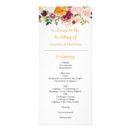 Programa de Boda de Azafrán Rosa Mauve de Borgoña