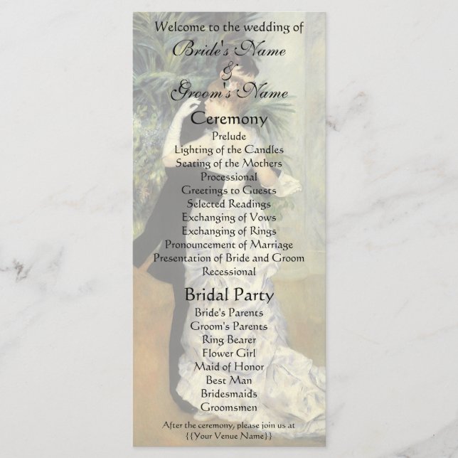 Programa de Boda de Baile de la Ciudad de Renoir (Anverso)