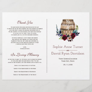 Programa de Boda de Barril de Vino Floral de Otoño