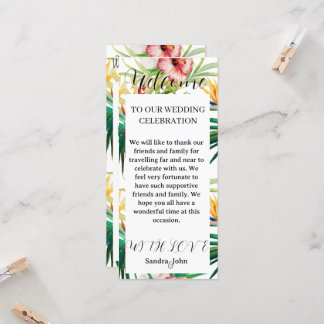 Programa de Boda de Bienvenida con Floral Verde