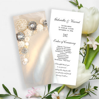 Programa de Boda de Botones de Diamante de Perla B