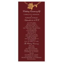 Programa de Boda de Burgundy Gold Floral