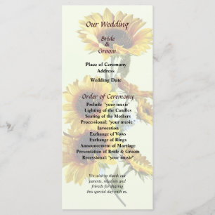 Programa de Boda de Buscador de Sunflowers
