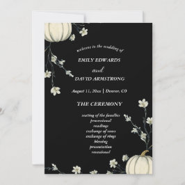 Programa de Boda de Calabaza de Otoño Negro