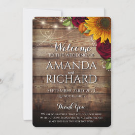 Programa de Boda de Calabaza y Rosas de Borgoña de