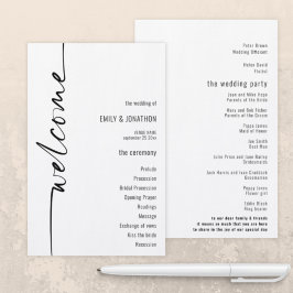 Programa de Boda de Caligrafía Elegante para Presu