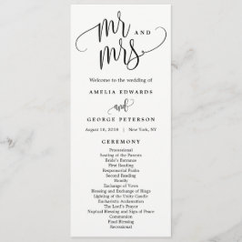 Programa de Boda de caligrafía encantadora