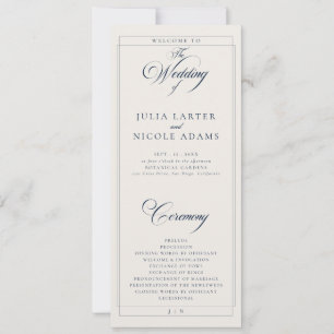 Programa de Boda de Caligrafía Marfil Armada Clási