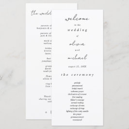 Programa de Boda de Caligrafía Minimalista