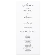 Programa de Boda de Caligrafía Minimalista