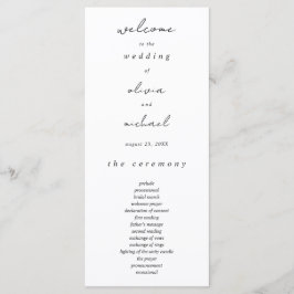 Programa de Boda de Caligrafía Minimalista
