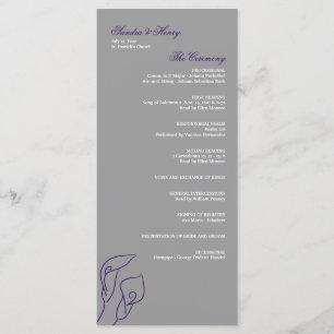 Programa de Boda de Calla Lilies Púrpura y Plata