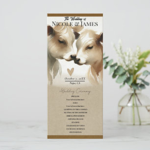 Programa de Boda de Campo con Vaca Amor Marrón Cre