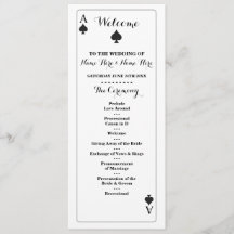 Programa de Boda de Cartas de Casino de Vegas