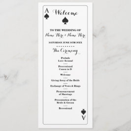 Programa de boda de cartas de juego de espadas de 