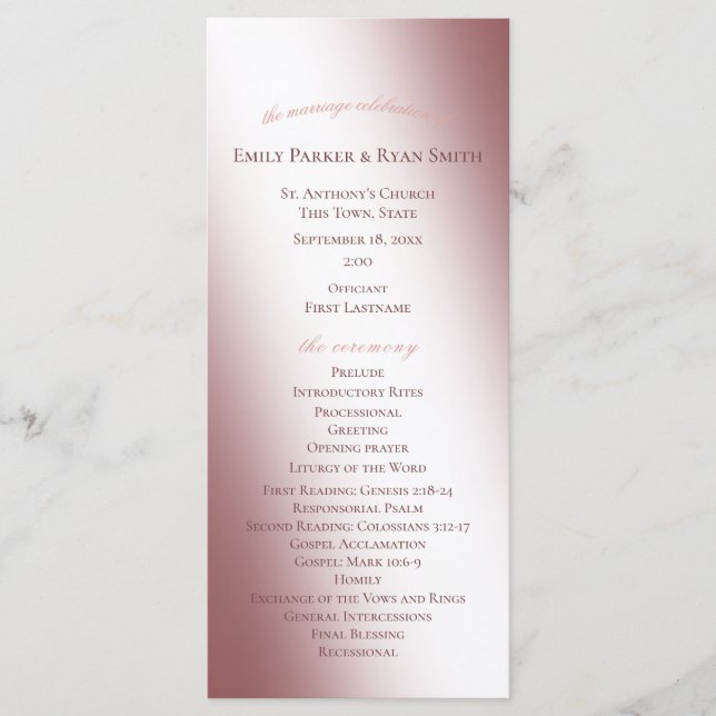 Programa de Boda de Castillo de Hadas de Hadas Enc (Anverso)