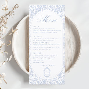 Programa de Boda de Chinoisería Floral Azul y Blan