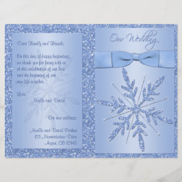 Programa de Boda de Copo de Nieve Azul Purpurinoso