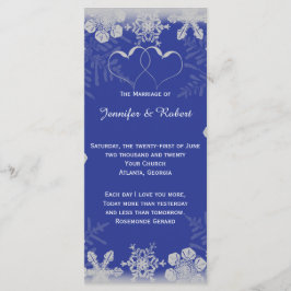 Programa de Boda de Copos de Nieve Azul y Plata
