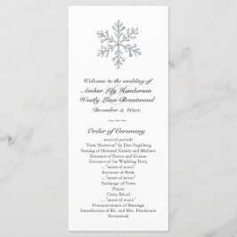 Programa de Boda de copos de nieve (blanco)