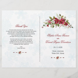 Programa de Boda de Copos de Nieve de Winter Red P