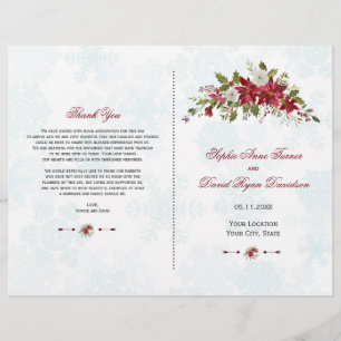 Programa de Boda de Copos de Nieve de Winter Red P
