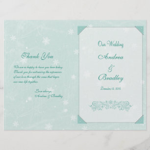 Programa de Boda de copos de nieve en invierno