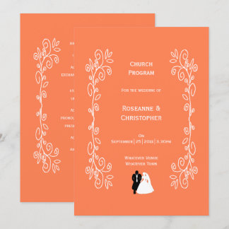 Programa de Boda de Coral Diseño de Novia Groom
