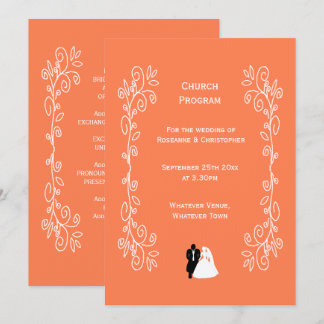 Programa de Boda de Coral Diseño de Novia Groom