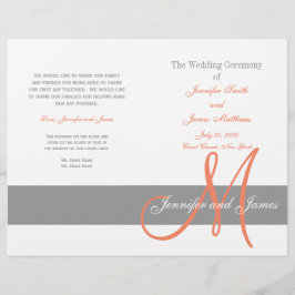 Programa de Boda de Coral Gris | Monograma
