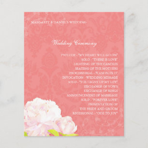 Programa de Boda de Coral Peony de Primavera