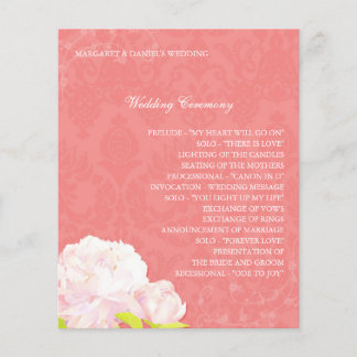 Programa de Boda de Coral Peony de Primavera
