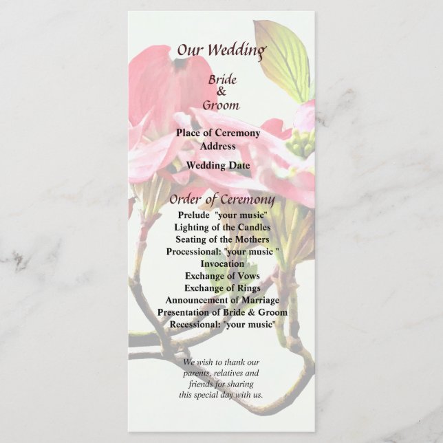 Programa de Boda de Cornejo Rosa (Anverso)
